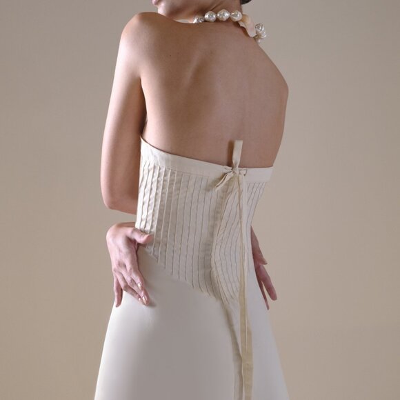 Marlies Grace Exclusive Lou Cotton-Blend Midi Dress strapless beautiful NWT - Picture 7 of 11